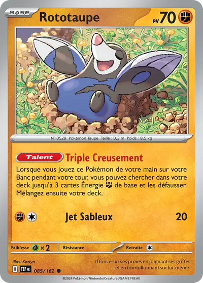 Image de la carte Pokemon Rototaupe 085/162