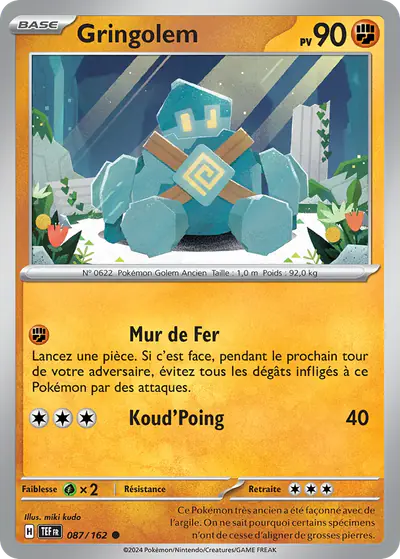 Image de la carte Pokemon Gringolem 087/162