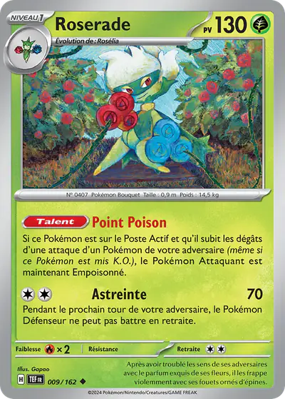 Image de la carte Pokemon Roserade 009/162
