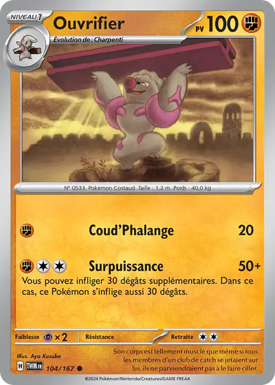 Image de la carte Pokemon Ouvrifier 104/167