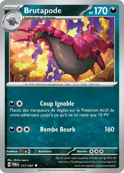 Image de la carte Pokemon Brutapode 117/167