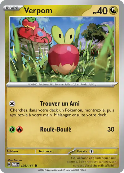 Image de la carte Pokemon Verpom 126/167