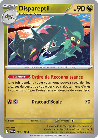 Image de la carte Pokemon Dispareptil 129/167