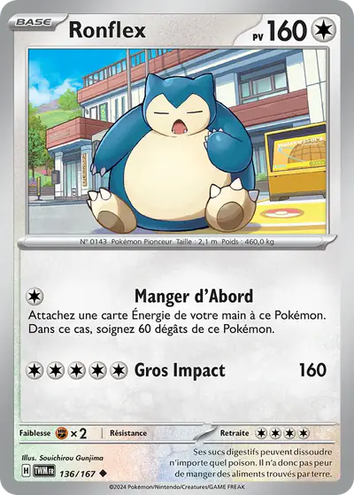 Image de la carte Pokemon Ronflex 136/167