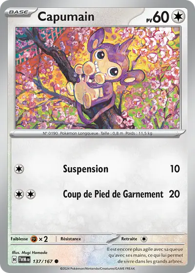 Image de la carte Pokemon Capumain 137/167
