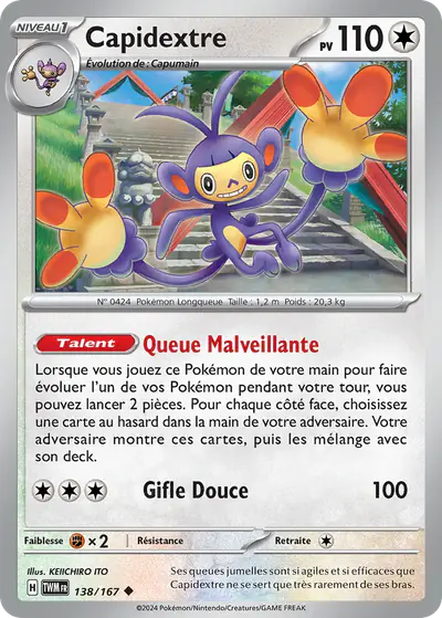 Image de la carte Pokemon Capidextre 138/167