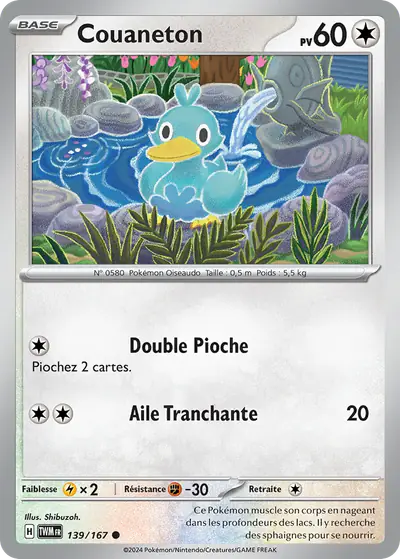 Image de la carte Pokemon Couaneton 139/167