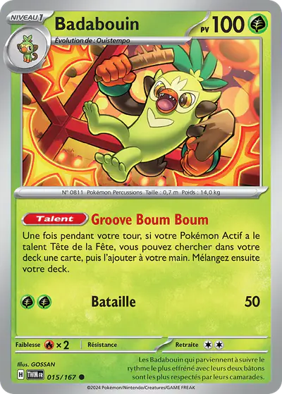 Image de la carte Pokemon Badabouin 015/167