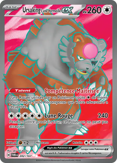 Image de la carte Pokemon Ursaking Lune Vermeille ex 202/167