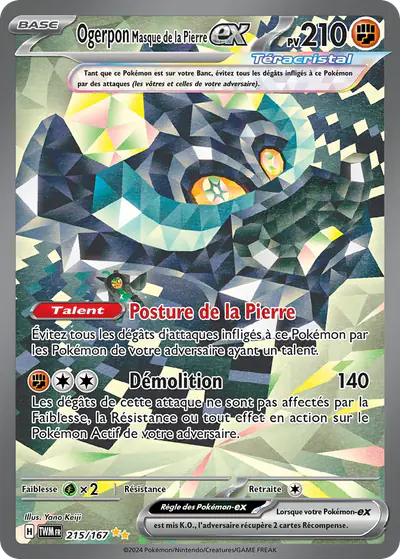 Image de la carte Pokemon Ogerpon Masque de la Pierre ex 215/167
