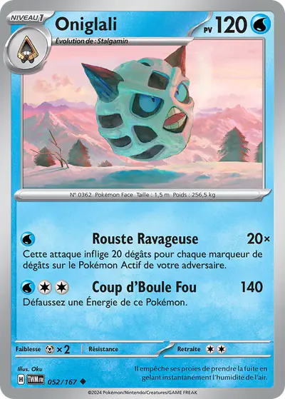 Image de la carte Pokemon Oniglali 052/167