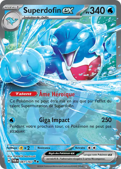 Image de la carte Pokemon Superdofin ex 061/167