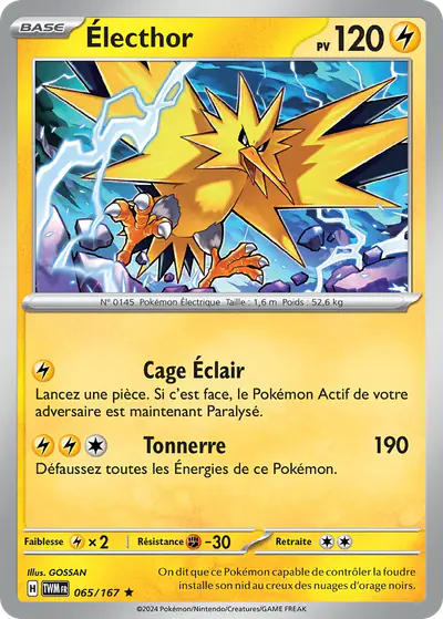 Image de la carte Pokemon Électhor 065/167
