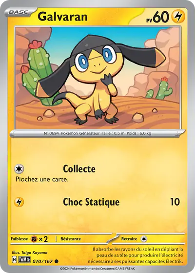Image de la carte Pokemon Galvaran 070/167
