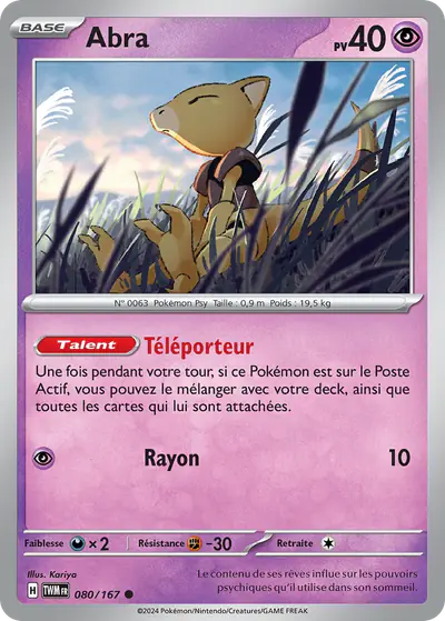 Image de la carte Pokemon Abra 080/167