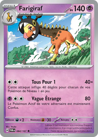 Image de la carte Pokemon Farigiraf 084/167