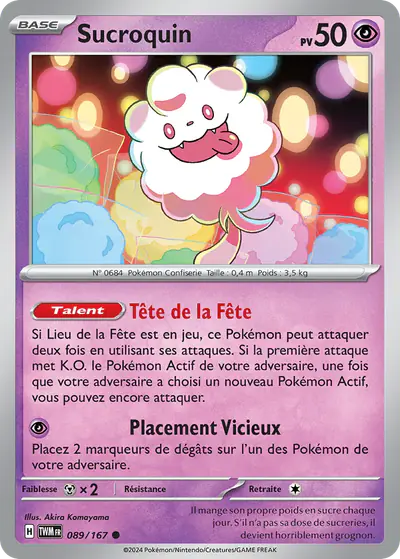 Image de la carte Pokemon Sucroquin 089/167