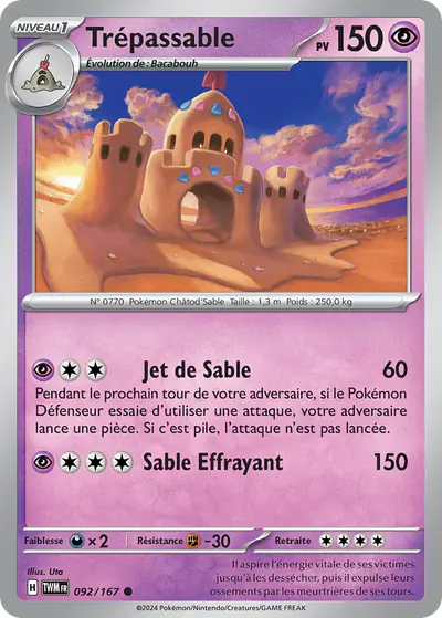 Image de la carte Pokemon Trépassable 092/167