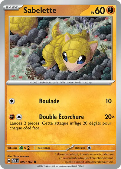 Image de la carte Pokemon Sabelette 097/167