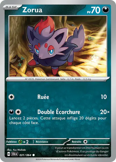Image de la carte Pokemon Zorua 031/64