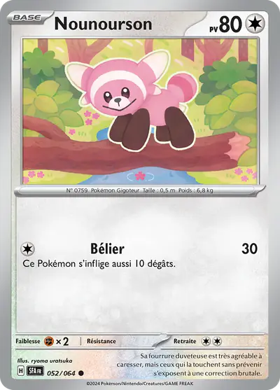 Image de la carte Pokemon Nounourson 052/64