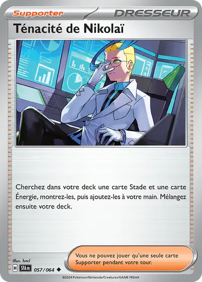Image de la carte Pokemon Ténacité de Nikolaï 057/64