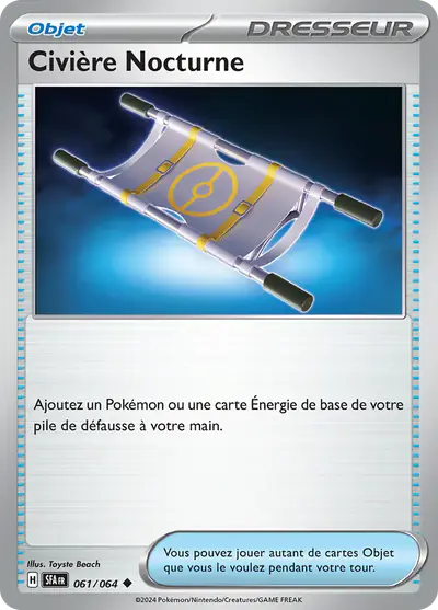 Image de la carte Pokemon Civière Nocturne 061/64