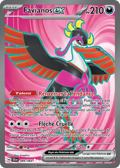 Image de la carte Pokemon Favianos ex 084/64