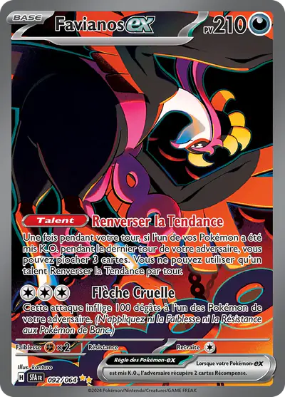 Image de la carte Pokemon Favianos ex 092/64