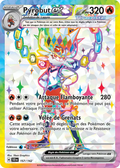 Image de la carte Pokemon Pyrobut ex 157/142