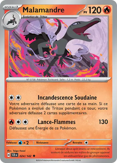 Image de la carte Pokemon Malamandre 024/142