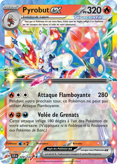 Image de la carte Pokemon Pyrobut ex 028/142