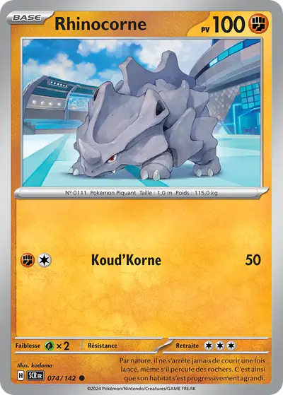 Image de la carte Pokemon Rhinocorne 074/142