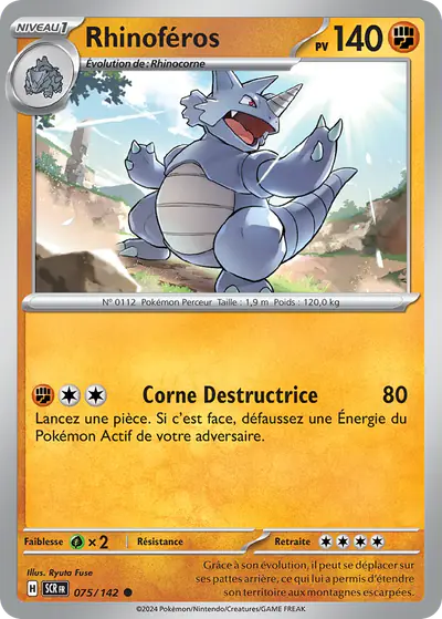 Image de la carte Pokemon Rhinoféros 075/142