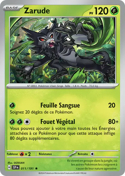 Image de la carte Pokemon Zarude 011/191