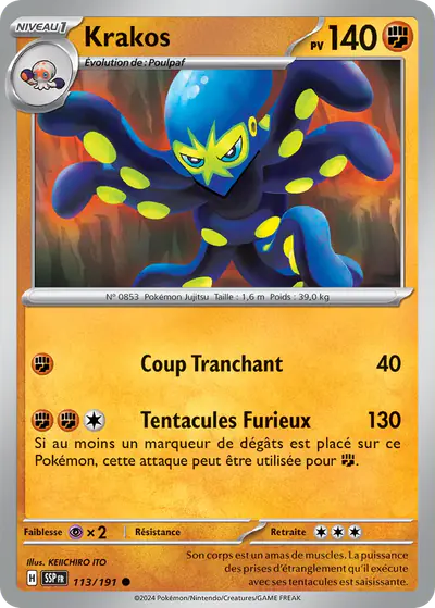 Image de la carte Pokemon Krakos 113/191