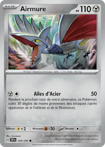 Image de la carte Pokemon Airmure 124/191
