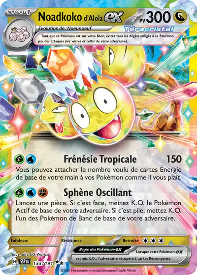 Image de la carte Pokemon Noadkoko d'Alola ex 133/191