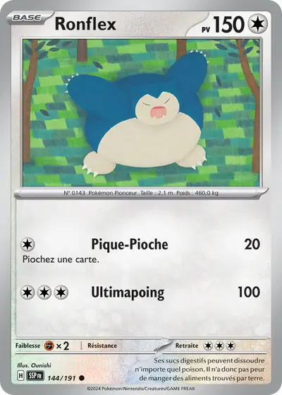 Image de la carte Pokemon Ronflex 144/191