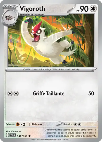 Image de la carte Pokemon Vigoroth 146/191