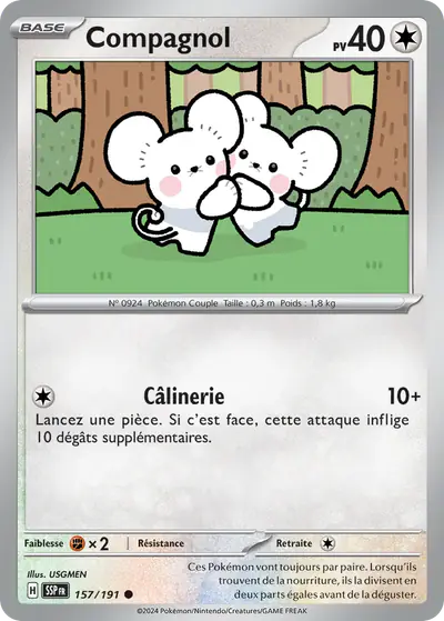 Image de la carte Pokemon Compagnol 157/191