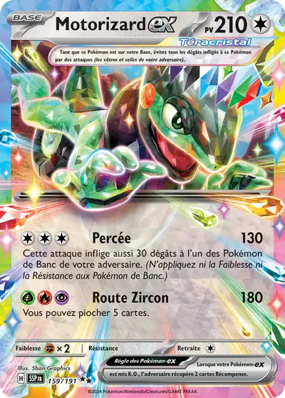 Image de la carte Pokemon Motorizard ex 159/191