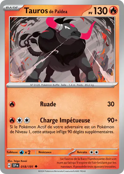 Image de la carte Pokemon Tauros de Paldea 018/191