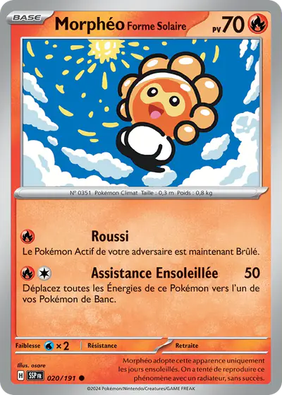 Image de la carte Pokemon Morphéo Forme Solaire 020/191
