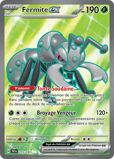 Image de la carte Pokemon Fermite ex 215/191