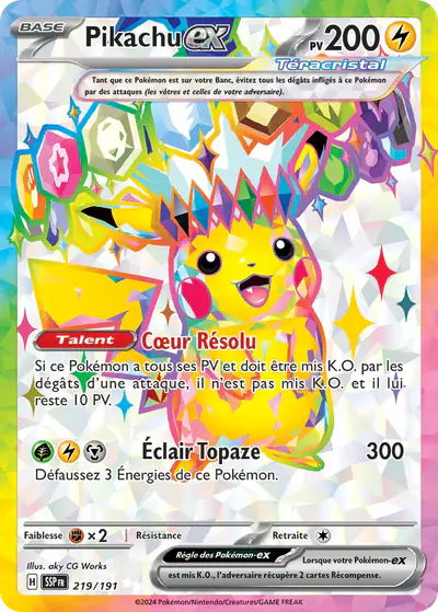 Image de la carte Pokemon Pikachu ex 219/191