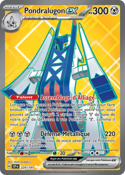 Image de la carte Pokemon Pondralugon ex 224/191