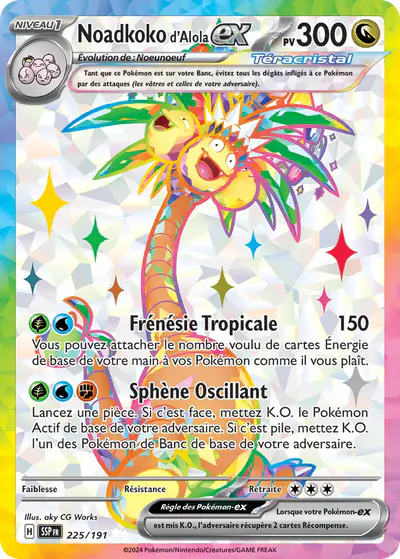 Image de la carte Pokemon Noadkoko d'Alola ex 225/191