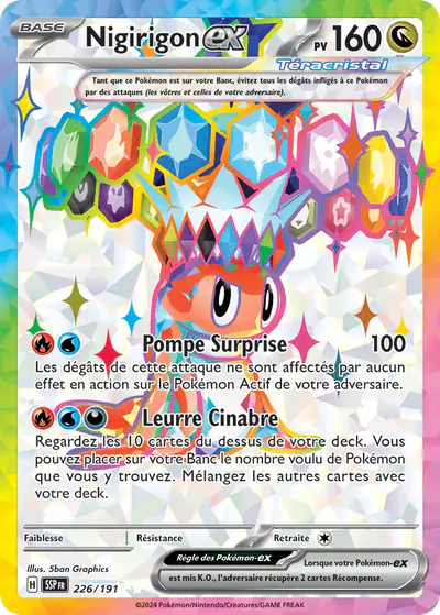Image de la carte Pokemon Nigirigon ex 226/191