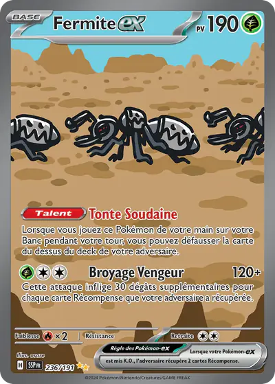 Image de la carte Pokemon Fermite ex 236/191